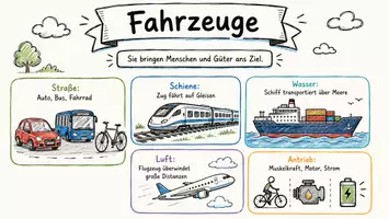 Vorschau - Arbeitsblätter - Arbeitsblatt "Fahrzeuge" + interaktive Lösung & MP3 + Mindmap + Infografik - Seite 1