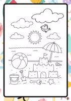Vista previa - Hojas de trabajo - Dibujos de verano para colorear - página 1