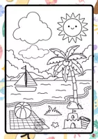 Vista previa - Hojas de trabajo - Dibujos de verano para colorear - página 2