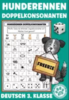 Vorschau - Arbeitsblätter - Doppelkonsonanten Hunderennen Deutsch 2. Klasse 3. Klasse - Deckblatt