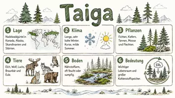 Vorschau - Arbeitsblätter - Lernposter + AB mit Fragen zum Thema "Taiga" + Lösungsblatt + Infografik - Seite 3