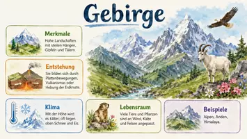 Vorschau - Arbeitsblätter - Arbeitsblatt zum Thema "Gebirge" + Onlineübung & MP3 + Infografik - Seite 2