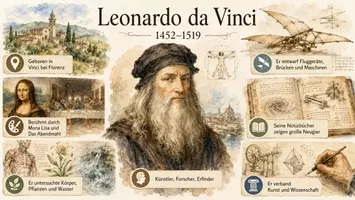 Vorschau - Arbeitsblätter - Lernposter + Arbeitsblätter zum Thema "Leonardo da Vinci" + Lösung & MP3 + Mindmap + Infografiken - Seite 2