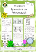 Vorschau - Arbeitsblätter - Symmetrie: Ostern und Frühling (Geometrie Grundschule Mathe Klasse 3-4) - Deckblatt