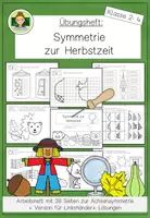 Vorschau - Arbeitsblätter - Symmetrie zur Herbstzeit (Geometrie Mathe Grundschule Klasse 2-4) - Deckblatt