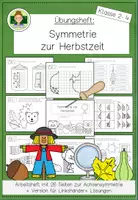 Vorschau - Arbeitsblätter - Symmetrie zur Herbstzeit (Geometrie Mathe Grundschule Klasse 2-4) - Seite 1