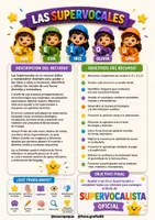 Vista previa - Hojas de trabajo - LAS SUPER VOCALES. JUEGO DE VOCALES COMPLETO - página 2