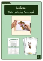 Vorschau - Mal- und Bastelvorlagen - Tierisches Kunstwerk - Deckblatt