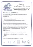 Vorschau - Arbeitsblätter - Escape - Das verlassene Herrenhaus - Grundbegriffe Mathe - Seite 1