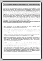 Vorschau - Arbeitsblätter - Die Erklärung der Menschen- und Bürgerrechte - Deckblatt