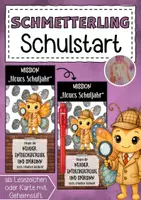 Vorschau - Anderer Materialtyp - Schulstart Willkommensgruß Schmetterling Detektivstift - Deckblatt