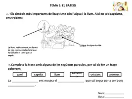 Vista previa - Hojas de trabajo - El Bateig – Quadernet de Religió - Portada