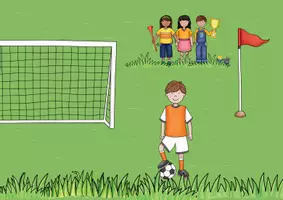 Vorschau - Stationenlernen - Wimmelbild mit 30 Fußball-/Lernwörtern/Lupenwörter - Seite 3