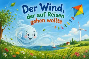 Vorschau - Bildkarten - Der Wind, der auf Reisen gehen wollte | Dokumentarisches Kamishibai - Deckblatt