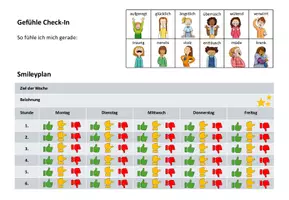 Vorschau - Fördermaterial/Inklusion - Gefühls-Check-In und Smileyplan - Seite 1