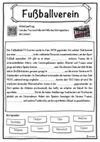 Vorschau - Unterrichtsreihen - Fußballverein Lückentext mit Wortspeicher Hörverstehen und Suchsel - Seite 1