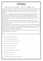Vorschau - Arbeitsblätter - Football_ True/False (Arbeitsblatt Englsich 3./4. Klasse) - Deckblatt