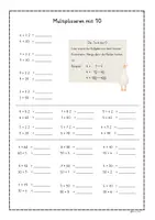 Vorschau - Arbeitsblätter - Multiplizieren/ Dividieren mit 10er Zahlen (3. Klasse) - Seite 1