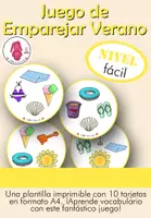 Vista previa - Juegos / Gamificación - Juego de Emparejar Verano • Vocabulario de Verano • Lenguaje Oral • ELE • Infantil y Primaria - Portada