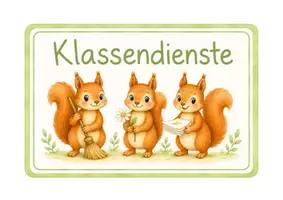 Vorschau - Lehrpläne/Lehrermaterial - Eichhörnchenklasse - Klassendienste - Schilder & Dienstkärtchen - Seite 1