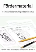 Vorschau - Arbeitsblätter - Fördermaterial - Konzentration mit Schreibanlass - Klasse 3-7 - Deckblatt