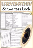 Vorschau - Arbeitsblätter - Schwarzes Loch, Lesen und Verstehen Arbeitsblätter mit Lesetext, Fragen - Deckblatt