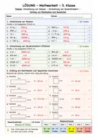 Vorschau - Test - Mathearbeit Umrechnung von Massen, Quadratmetern... - Seite 1