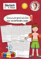 Vorschau - Arbeitsblätter - Leseverstehen Sommer Klasse 2-3 | Deutsch Lesetexte - Deckblatt
