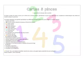 Aperçu - Apprentissages en autonomie - Cartes à pinces sur la rentrée : Dénombrement 1-5 - Page de couverture