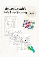 Vorschau - Arbeitsblätter - Axolotlklasse Ausmalbilder zur Einschulung - Deckblatt