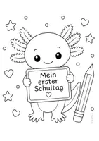 Vorschau - Arbeitsblätter - Axolotlklasse Ausmalbilder zur Einschulung - Seite 1