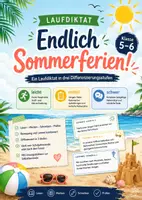 Vorschau - Arbeitsblätter - Laufdiktat Sommerferien – Klasse 3–6 | differenziert in 3 Stufen - Deckblatt