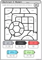 Vorschau - Arbeitsblätter - Fußball WM 2026 | Rechenmalblätter Grundschule ZR 20 Klasse 1-2 #WMFieberImKlassenzimmer - Seite 2