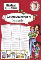 Vorschau - Arbeitsblätter - Lesespaziergang Sommer Klasse 3-4 | Deutsch Lesen - Deckblatt