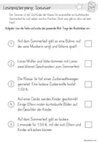 Vorschau - Arbeitsblätter - Lesespaziergang Sommer Klasse 3-4 | Deutsch Lesen - Seite 1