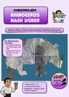 Vorschau - Stundenentwürfe - KUNST Schritt für Schritt: Rhinoceros nach Dürer (inkl. Vorlagen) - Deckblatt
