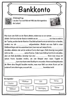 Vorschau - Unterrichtsreihen - Bankkonto Lückentext mit Wortspeicher Hörverstehen und Suchsel - Seite 1