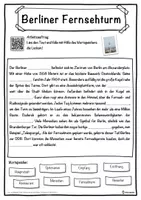 Vorschau - Unterrichtsreihen - Berliner Fernsehturm Lückentext mit Wortspeicher Hörverstehen und Suchsel - Seite 1