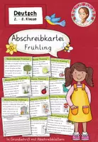 Vorschau - Arbeitsblätter - Abschreibkartei Frühling Grundschrift | Deutsch Klasse 2-3 - Deckblatt