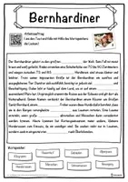 Vorschau - Unterrichtsreihen - Bernhardiner Lückentext mit Wortspeicher Hörverstehen und Suchsel - Seite 1