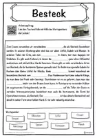 Vorschau - Unterrichtsreihen - Besteck Lückentext mit Wortspeicher Hörverstehen und Suchsel - Seite 1
