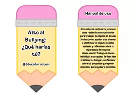 Vista previa - Tarjetas / Manipulativos - Tarjetas alto al bullying - página 1