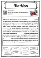 Vorschau - Unterrichtsreihen - Biathlon Lückentext mit Wortspeicher Hörverstehen und Suchsel - Seite 1