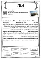 Vorschau - Unterrichtsreihen - Biel Lückentext mit Wortspeicher Hörverstehen und Suchsel - Seite 1