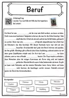 Vorschau - Unterrichtsreihen - Beruf Lückentext mit Wortspeicher Hörverstehen und Suchsel - Seite 1