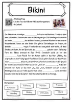 Vorschau - Unterrichtsreihen - Bikini Lückentext mit Wortspeicher Hörverstehen und Suchsel - Seite 1
