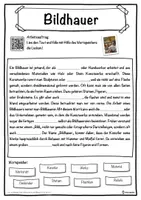 Vorschau - Unterrichtsreihen - Bildhauer Lückentext mit Wortspeicher Hörverstehen und Suchsel - Seite 1
