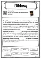 Vorschau - Unterrichtsreihen - Bildung Lückentext mit Wortspeicher Hörverstehen und Suchsel - Seite 1