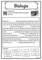 Vorschau - Unterrichtsreihen - Biologie Lückentext mit Wortspeicher Hörverstehen und Suchsel - Seite 1