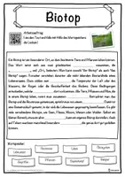 Vorschau - Unterrichtsreihen - Biotop Lückentext mit Wortspeicher Hörverstehen und Suchsel - Seite 1